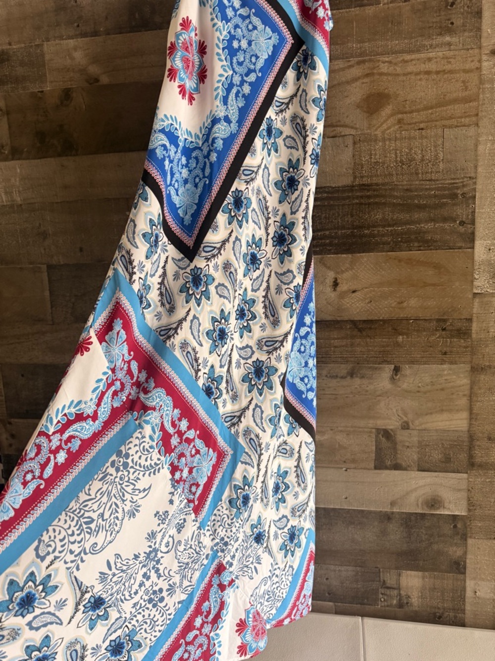 LOFT Blue, White & Red Floral Maxi Slip Dress - Picture 6 of 9
